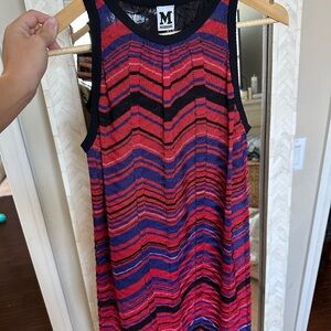 Missoni Red and Blue Chevron Sleeveless Dress
